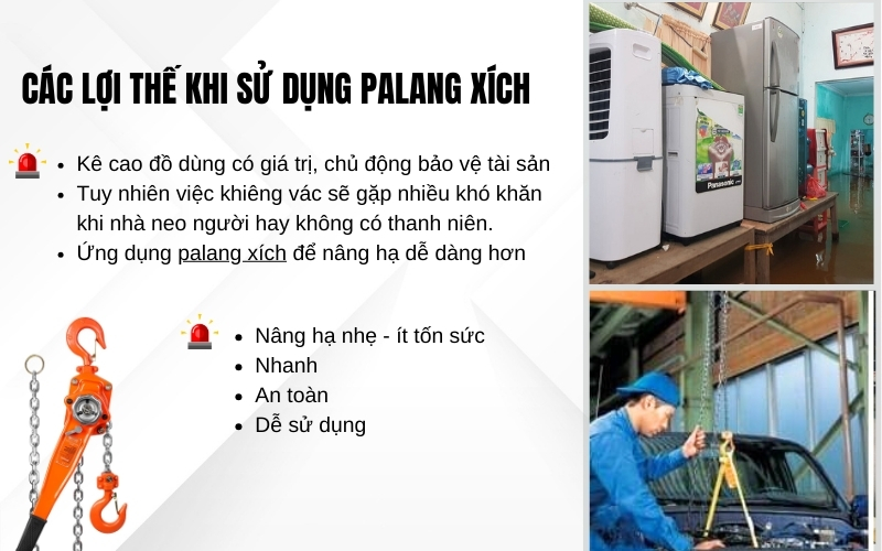 Các lợi thế khi sử dụng palang xích 